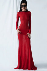 Sheer Backless Long Sleeve Dress | Dress In Beauty